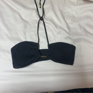 Black Textured Bikini Top